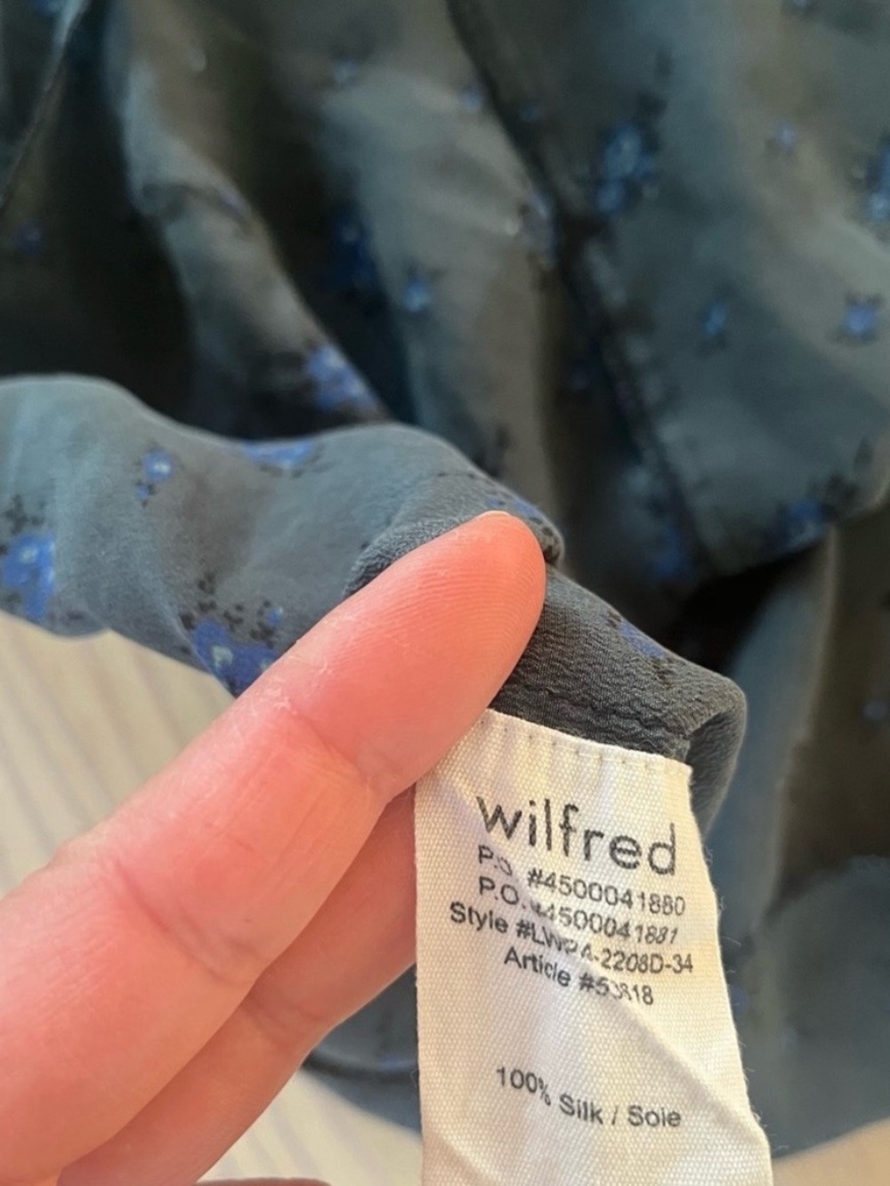 Wilfred 100% Silk Dark Teal Floral Camisole - Picture 13 of 16